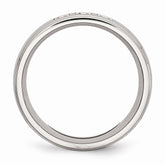 Sophia Jewelers Polished Stainless Steel CZ Wedding Band Elegant Design